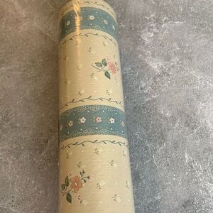 Norwall Vinyl Coated Wall Paper Prepasted Floral Blue Beige Grannycore